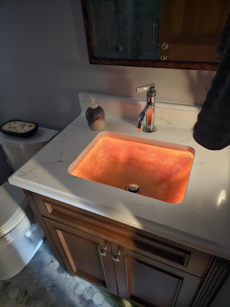 Bathroom detail view Schaumburg IL — custom fixture and tile finish by Prudential Solutions Inc.